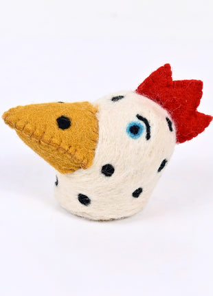 Handmade Wool Felt Chicken Ornament – Cute Farmhouse Chicken Decoration for Home & Nursery Décor