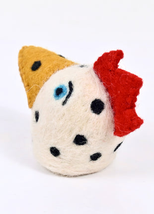 Handmade Wool Felt Chicken Ornament – Cute Farmhouse Chicken Decoration for Home & Nursery Décor