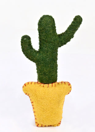 Handmade Wool Felt Cactus Ornament – Cute Cactus in Yellow Pot for Home & Nursery Décor
