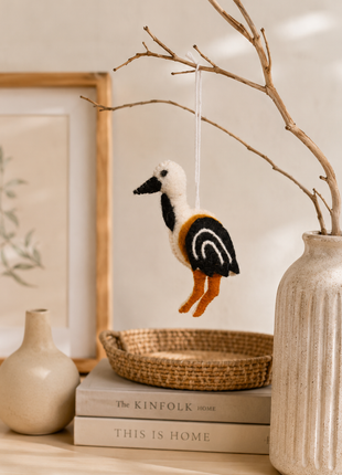 Handmade Stork Wool Felt Hanging Ornament – Cute Bird Decoration for Nursery, Baby Room & Home Décor