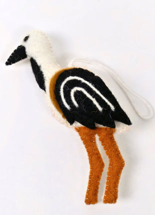 Handmade Stork Wool Felt Hanging Ornament – Cute Bird Decoration for Nursery, Baby Room & Home Décor