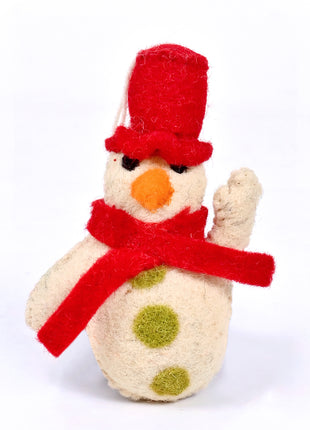 Handmade Snowman Wool Felt Hanging Ornament – Cute Christmas Snowman Decoration for Tree & Holiday Home Décor
