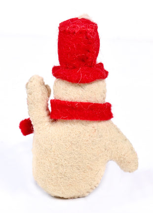 Handmade Snowman Wool Felt Hanging Ornament – Cute Christmas Snowman Decoration for Tree & Holiday Home Décor