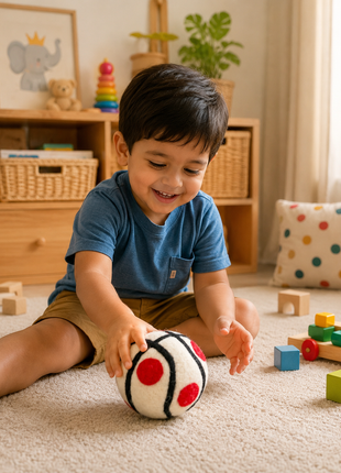 Handmade Wool Felt Soft Ball Toy – Montessori Felt Sensory Ball for Babies, Toddlers & Kids