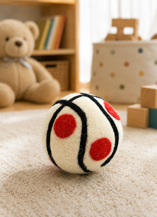 Handmade Wool Felt Soft Ball Toy – Montessori Felt Sensory Ball for Babies, Toddlers & Kids