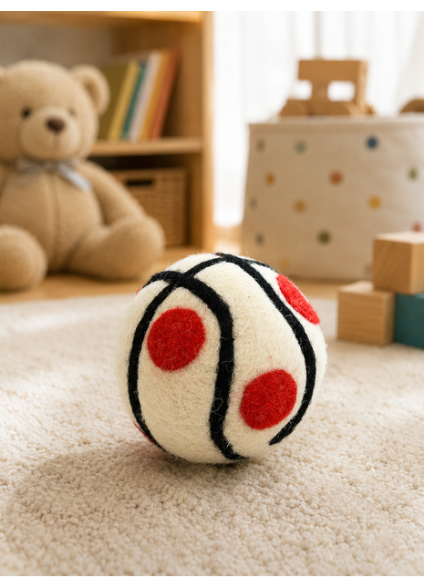Handmade Wool Felt Soft Ball Toy – Montessori Felt Sensory Ball for Babies, Toddlers & Kids