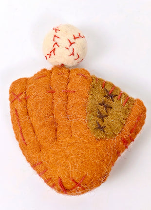Handmade Baseball Glove Wool Felt Ornament – Sports-Themed Felt Hanging Decoration for Kids Room & Baseball Lovers