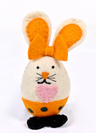 Handmade Bunny Wool Felt Ornament – Cute Easter Rabbit Felt Decoration for Spring, Nursery & Home Décor