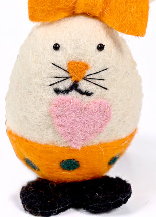 Handmade Bunny Wool Felt Ornament – Cute Easter Rabbit Felt Decoration for Spring, Nursery & Home Décor