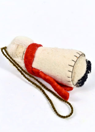 Handmade Polar Bear Wool Felt Hanging Ornament – Cute Winter Bear Decoration for Christmas Tree, Nursery & Holiday Home Décor