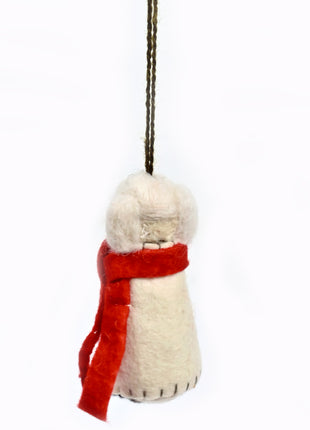 Handmade Polar Bear Wool Felt Hanging Ornament – Cute Winter Bear Decoration for Christmas Tree, Nursery & Holiday Home Décor