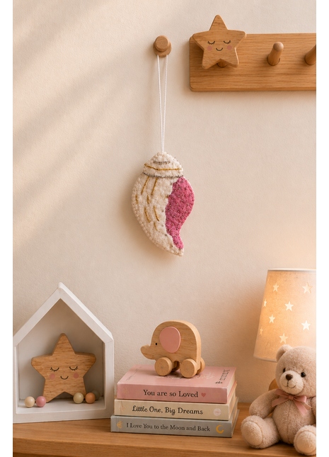 Handmade Angel Wing Wool Felt Hanging Ornament – Embroidered Felt Wing Decoration for Christmas Tree, Home & Spiritual Décor
