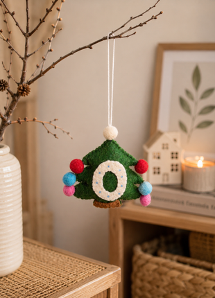Handmade Christmas Tree Wool Felt Hanging Ornament – Festive Felt Tree Decoration for Christmas Tree & Holiday Home Décor