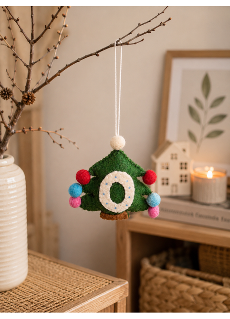 Handmade Christmas Tree Wool Felt Hanging Ornament – Festive Felt Tree Decoration for Christmas Tree & Holiday Home Décor