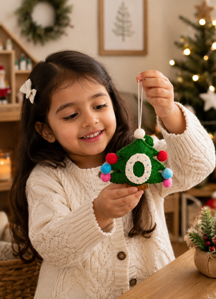 Handmade Christmas Tree Wool Felt Hanging Ornament – Festive Felt Tree Decoration for Christmas Tree & Holiday Home Décor