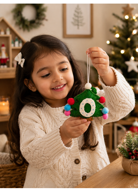 Handmade Christmas Tree Wool Felt Hanging Ornament – Festive Felt Tree Decoration for Christmas Tree & Holiday Home Décor