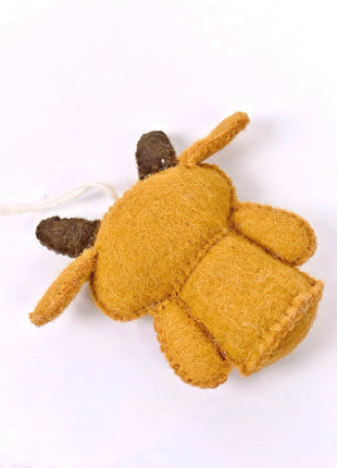 Handmade Reindeer Wool Felt Hanging Ornament – Cute Christmas Reindeer Decoration for Christmas Tree & Holiday Home Décor