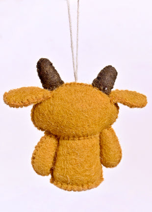 Handmade Reindeer Wool Felt Hanging Ornament – Cute Christmas Reindeer Decoration for Christmas Tree & Holiday Home Décor