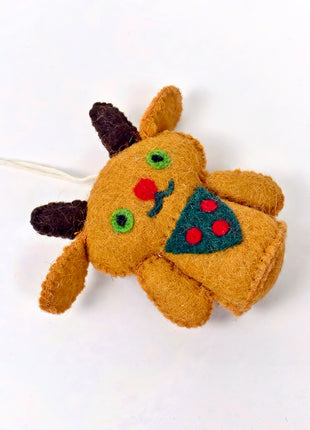 Handmade Reindeer Wool Felt Hanging Ornament – Cute Christmas Reindeer Decoration for Christmas Tree & Holiday Home Décor
