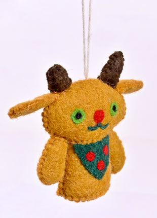 Handmade Reindeer Wool Felt Hanging Ornament – Cute Christmas Reindeer Decoration for Christmas Tree & Holiday Home Décor