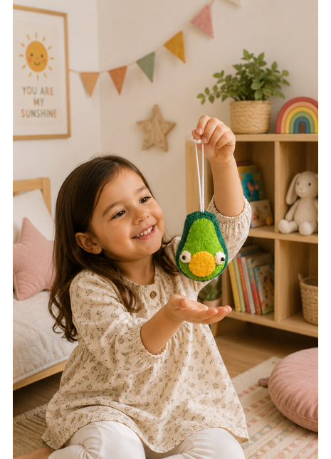 Handmade Avocado Wool Felt Hanging Ornament – Cute Felt Avocado Decoration for Nursery, Kids Room, Christmas Tree