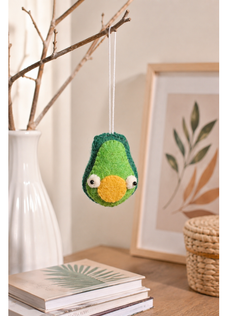 Handmade Avocado Wool Felt Hanging Ornament – Cute Felt Avocado Decoration for Nursery, Kids Room, Christmas Tree