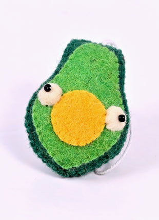 Handmade Avocado Wool Felt Hanging Ornament – Cute Felt Avocado Decoration for Nursery, Kids Room, Christmas Tree