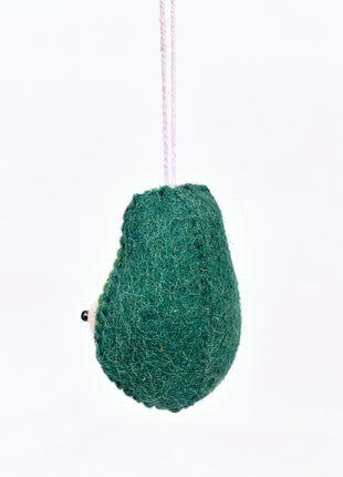 Handmade Avocado Wool Felt Hanging Ornament – Cute Felt Avocado Decoration for Nursery, Kids Room, Christmas Tree