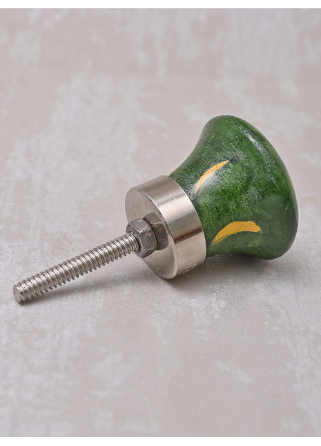 Green And Yellow Designer Ceramic Blue Pottery Drawer Knob