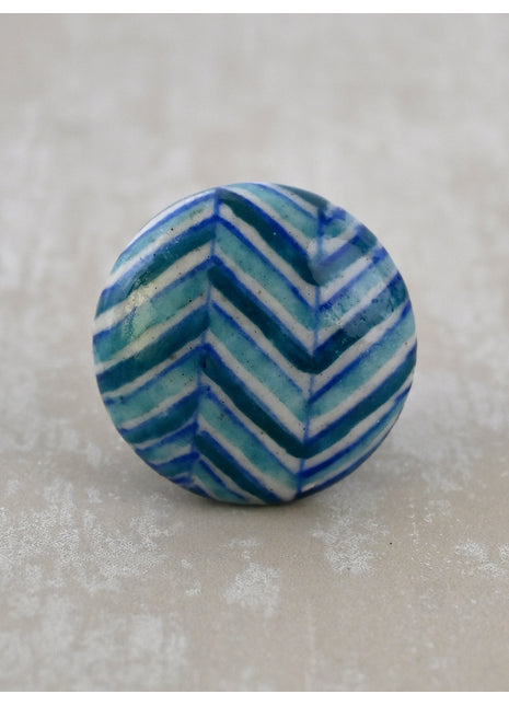 Turquoise & White Blue Pottery Drawer Knob