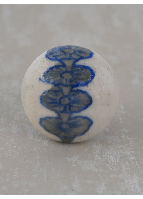 Handmade Gray & Blue Design Drawer Knob
