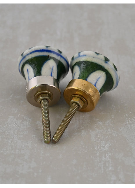 Green Design Blue Pottery Drawer Knob