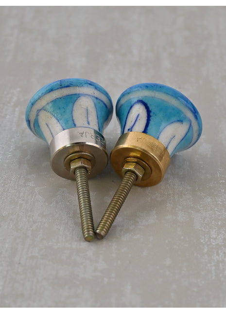 Turquoise Color Blue Pottery Drawer Knob