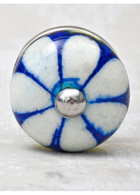 White Flower Beaded Knob