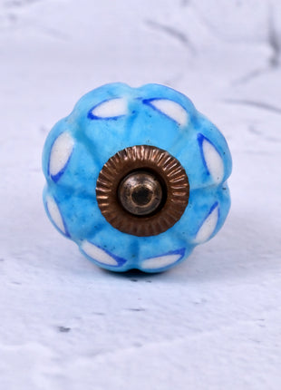 White and Turquoise design knob