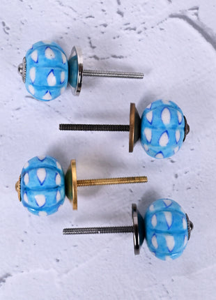 White and Turquoise design knob