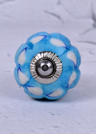 White and Turquoise design knob