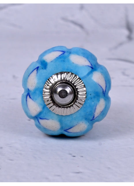 White and Turquoise design knob