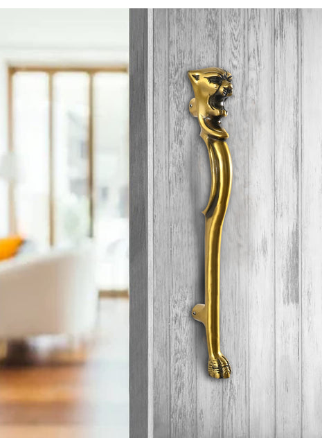 Tiger Head Antique Brass Finished Door Handles - Vintage Style Cabinet Furniture Hardware