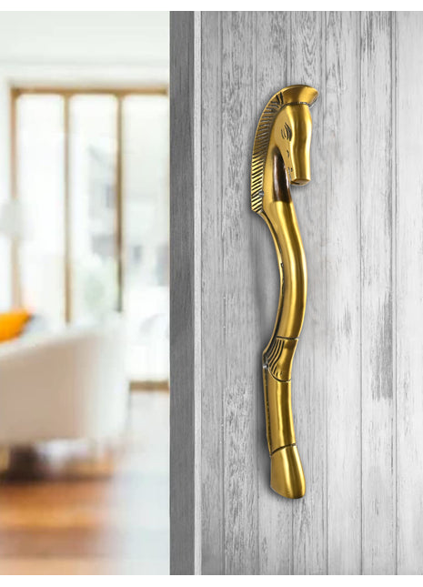 Egyptian Horse Antique Brass Finished Door Handles - Vintage Style Cabinet Furniture Hardware