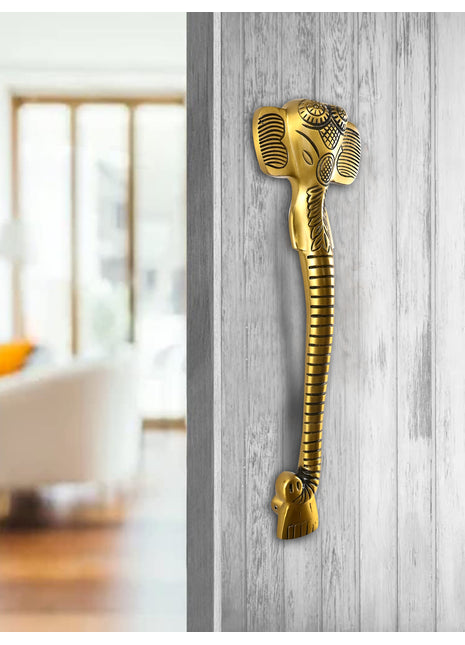 Lord Ganesha Antique Brass Finished Door Handles - Vintage Style Cabinet Furniture Hardware