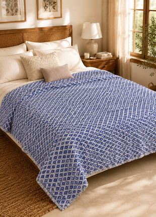 Vintage Floral Reversible Cotton Quilt – Double-Sided Hand Block Print Blanket