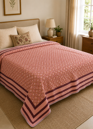 Reversible Floral Cotton Quilt – Handmade Double-Sided Printed Quilt