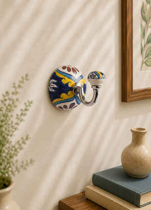 Handmade Multicolor Ceramic Round Wall Hook