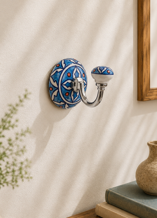Handmade Geometric Design Ceramic Round Wall Hook