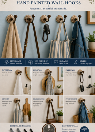 Ceramic Hand painted Ceramic Wall Hook