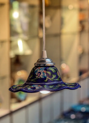 Blue color blue pottery hanging lamp