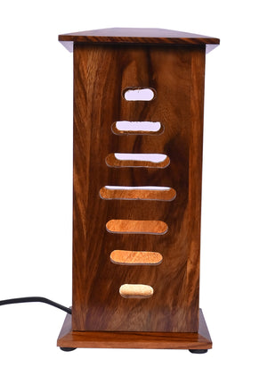 Beautiful Unique Wooden Table lamp (Size H: 9.5" x W: 4.9")