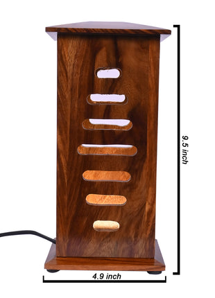 Beautiful Unique Wooden Table lamp (Size H: 9.5" x W: 4.9")