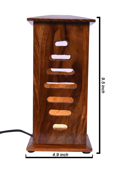 Beautiful Unique Wooden Table lamp (Size H: 9.5" x W: 4.9")